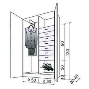¡Arreglar un vestidor con las dimensiones adecuadas es la solución de almacenamiento que hará tu vida en el dormitorio más fácil!  Una organización que ahorra espacio para almacenar toda su ropa.