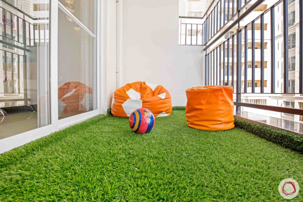 zona de juegos para niños-alfombra de césped-césped artificial-saco de frijoles-puf